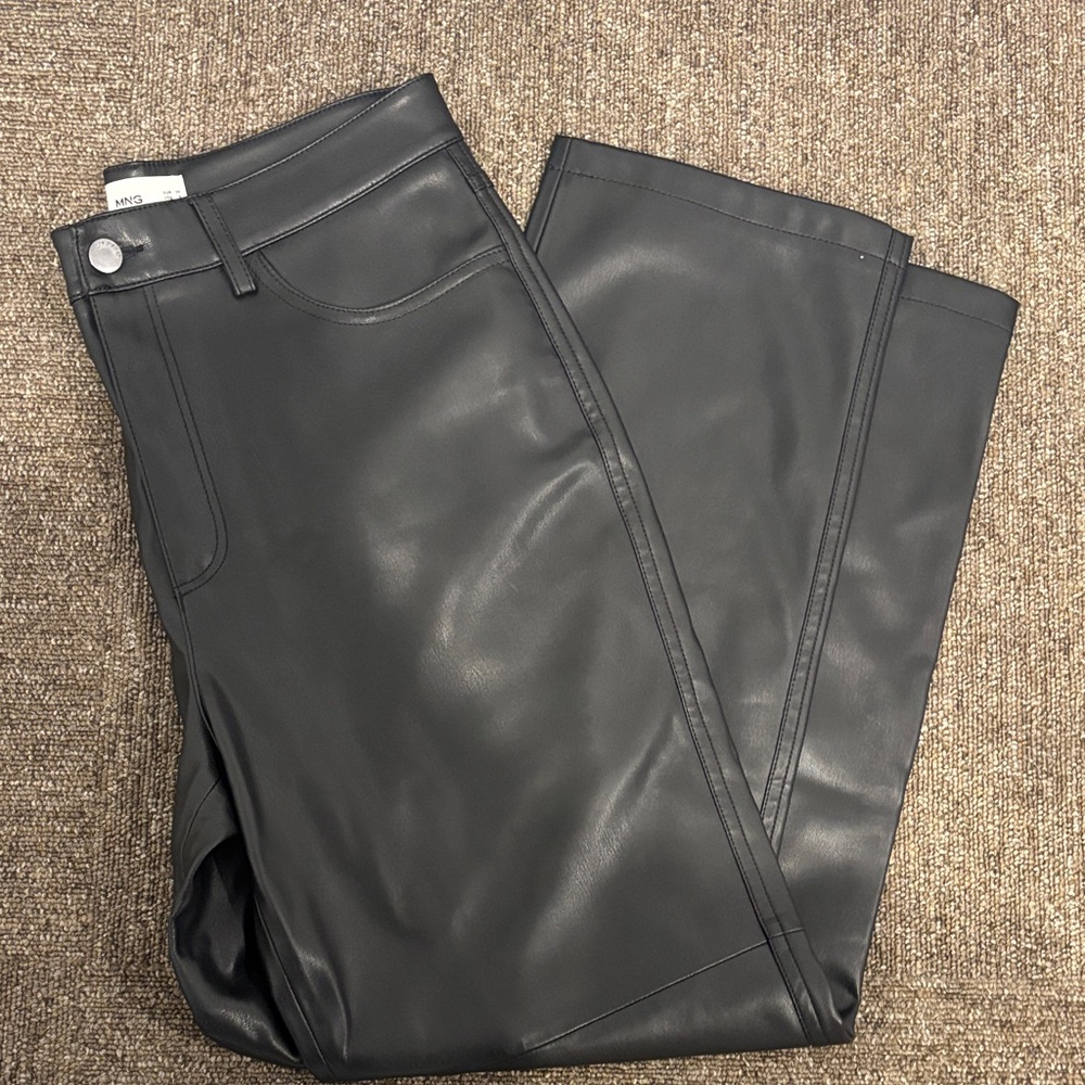 Mango Faux Leather Pants